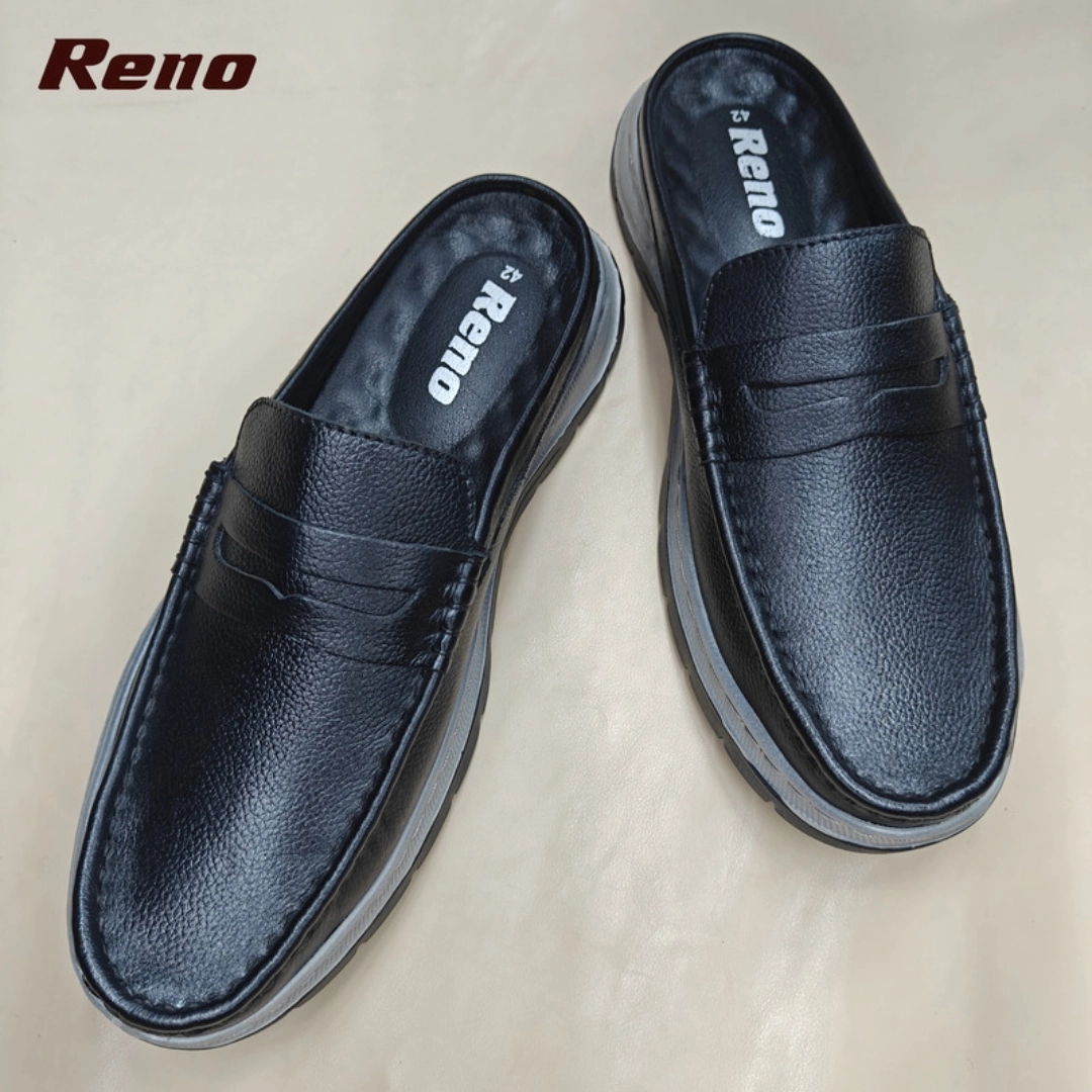Reno Leather Half-Casual-Black-RH4104